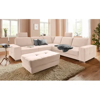 Kopfstütze SIT & MORE "Santorini", beige (creme), B:50cm H:25cm T:10cm, Luxus-Microfaser ALTARA NUBUCK (100% Polyester);Luxus-Microfaser (90% Polyester, 10% Polyamid);Struktur (100% Polyester), Polsterauflagen, Kopfstütze