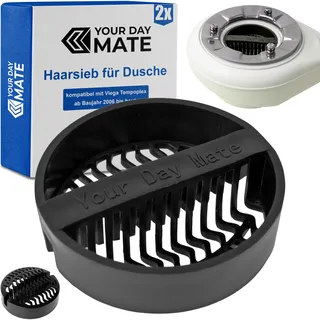 Haarsieb für Dusche, 2 Stück, in Schwarz, kompatibel mit Viega Tempoplex ab Baujahr 2006 bis heute, Ersatz Tauchrohr Haarfänger Dusche für Modell 6961.96, 582 951, Haarfilter Siebeinsatz Ablauf Siphon