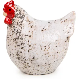 Huhn Deko-Figur: Frühlingsdeko Ostern, Dekofigur Keramik, Osterdeko Figuren Modern, Hühnerfigur Tisch & Fensterbank, Osterdekoration Frühling, Dekoration Innen, Küken zum Hinstellen, 14 x 13 x 10 cm