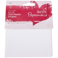 Papermania Blanko-Karten und Umschläge, 10 x 10 cm, 300 g/m2, 12 Stück, Weiß