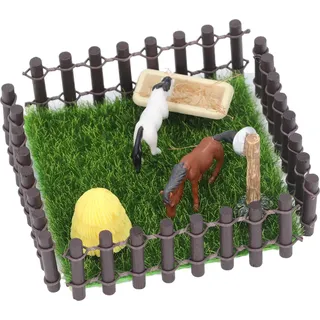 Maßstab 1:12, Zaun, Pferdestall, Modell, Puppenhaus, Miniatur-Ranch, dekorative Rennbahn, kleine Scheune, Spielzeug, Kaffee