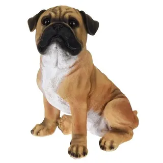 Gartendeko Rottweiler sitzend 27 cm - Braun, Schwarz, Weiß