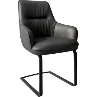 DeLife Freischwinger Zelia-Flex Leder schwarz