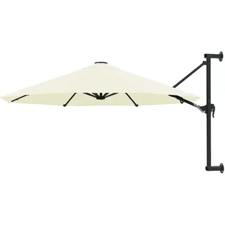 vidaXL Sonnenschirm zur Wandmontage Ø 300 cm Sandweiß