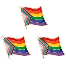 Sinwinkori Progress Pride Flag Metallabzeichen Anstecknadel Brosche 3tlg