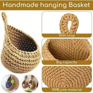 Jute Aufbewahrungskorb hängend für Küche - Beige