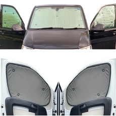 Fensterrollo-Set Kombatibel Mit VW T7 Transporter (2023-Date)(Komplettset SWB + Heckklappe) Rückseite einfärben Khakigrün, Reversibel und Thermisch