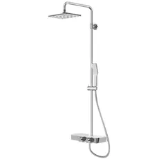 Steinberg Serie 390 Duschsystem, Glasablage, Thermostat, Easy Clean, Regenbrause, Handbrause, 3902700, Farbe: Chrom