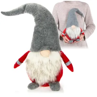 com-four® Premium Weihnachts-Wichtel in XXL, Handmade Weihnachtsdeko | winterliche Figur als Dekoaufsteller - niedlicher Kobold als Raumschmuck - Zwerg mit Zipfelmütze