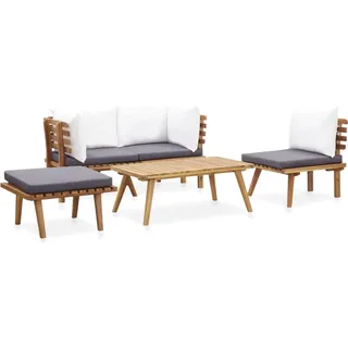 vidaXL 5-tlg. Garten-Lounge-Set Massivholz Akazie - Braun