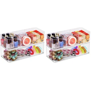 Withosent Kosmetik Organizer Set of 2, Acryl Schlafzimmer Schminktisch Organizer Stapelbar Kosmetik Schmink Aufbewahrung, Make Up Organizer (Packung mit 2)