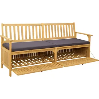vidaXL Sitzbank mit Stauraum mit Kissen mit Speicher 170 x 63 x 84 cm - Braun