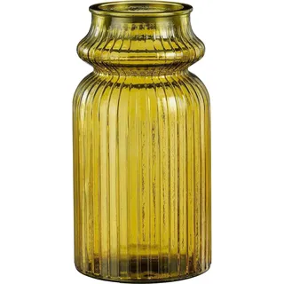Vase Rosa Recycliertes Glas Gelb 28Cm
