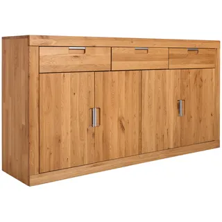 Carryhome Sideboard , Wildeiche , Holz , Wildeiche , massiv , 2 Fächer , 3 Schubladen , 177x91x42 cm , Typenauswahl, Beimöbel erhältlich, in verschiedenen Holzarten erhältlich , Holzmöbel, Kommoden Holz, Sideboards Holz