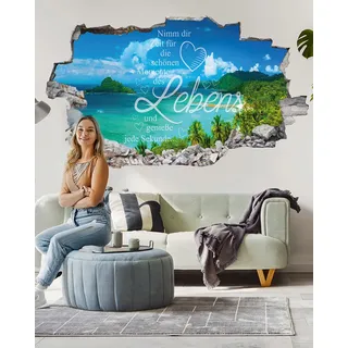 tjapalo® p112 Wandtattoo nimm dir Zeit für die schönen Momente wandtattoo wohnzimmer sprüche zitate Wandsticker Flur wanddeko Wohnzimmer modern Meer Meerblick, auch für Badezimmer, Küche, Wasserfest