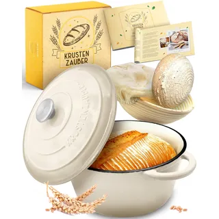 KRUSTENZAUBER Brotbackfom Topf mit Deckel für selbstgemachtes Brot zu Hause