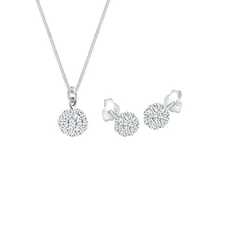Elli Schmuckset Kugel mit Kristalle in 925 Silber,