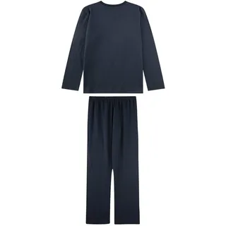Sanetta Schlafanzug SANETTA "Pyjama Pyjama Teens Shark Zone lang", Herren, Gr. 152, blau (dunkelblau), Obermaterial: 100% Baumwolle CO., Homewear-Sets Schlafanzug