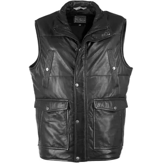 Lederweste JCC "Lederweste 3102169", Herren, Gr. 48, schwarz, Obermaterial: 100% Lammnappaleder LANA. Futter: 100% Polyester PES., Westen Lederweste