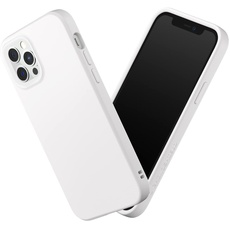 RHINOSHIELD Case kompatibel mit [iPhone 12 / 12 Pro] | SolidSuit - Stoßdämpfende & schlanke Schutzhülle mit Premium Finish - 3.5 Meter Fallschutz - Austauschbare Kamera-Ringe - Klassik Weiß