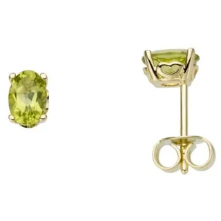 Firetti Paar Ohrstecker »Schmuck Geschenk Gold 333 Ohrschmuck Farbstein Edelstein Peridot«, mit Peridot Firetti gelbgoldfarben-grün + grün