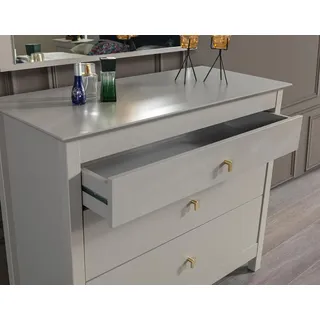 Anrichte mit Spiegel Kommode Sideboard Kommoden Flurkommode Sideboard 2tlg - Weiß
