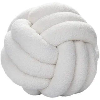 Bigougem Knotenkissen, Geknotetes Ballkissen, Ultraweich, Begleitung, Dekorativ, Handgewebt, Dekokissen Geknoteter Ball, Lamm Samt, Sofakissen, Knotenkissen Beige 22cm