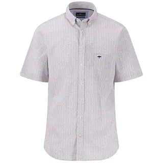 Fynch Hatton Minimal Poplin Print Kurzarmhemd - Peony - L