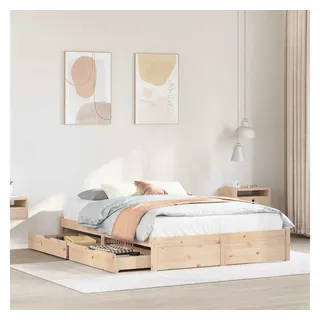 vidaXL Massivholzbett ohne Matratze 140x200 cm Kiefernholz