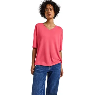 Damen Strick-Look V-Neck T-Shirt