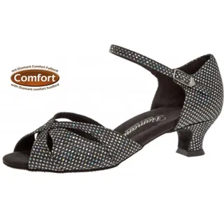 Diamant Damen Tanzschuhe 144-011-183 Standard & Latein, Schwarz (Schwarz-Silber), 40 EU (6.5 UK)