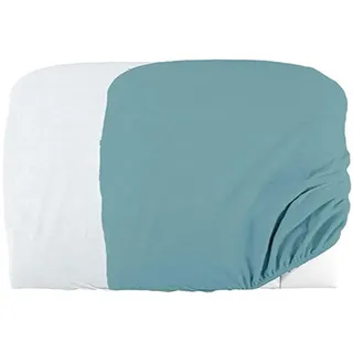 Domiva Set mit 2 Wickelunterlagenbezügen – 50 x 75 cm – Polycotton-Schwamm – Weiß/Nil