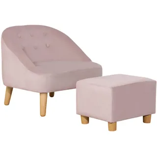 Homcom Kindersessel Rosa 51 x 51 x 50 cm Eukalyptusholz Holz
