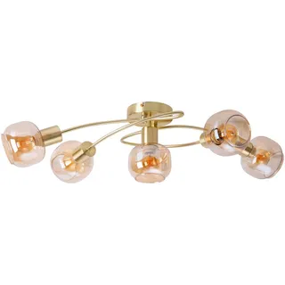 Näve Led-Deckenleuchte , Messingfarben , Metall, Glas , 21 cm , Lampen & Leuchten, LED Beleuchtung, LED-Deckenleuchten