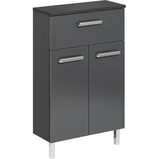 Saphir Waschbeckenunterschrank 2 Türen, 1 Schublade 50 x 81 x 20 cm Grau