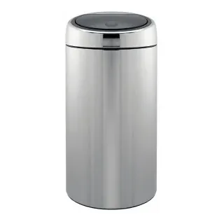 Brabantia Abfalleimer Twin Bin, 2 x 20 Liter, Eleganter Abfallbehälter mit zwei Kunststoffeinsätzen, Farbe: Brilliant Steel