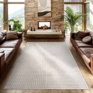 Simpex Kurzflor Teppich 280 x 370 cm Creme