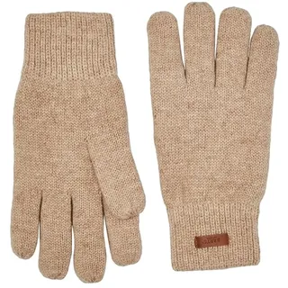Barts Haakon Lambswool Handschuhe Herren - Strickhandschuhe Fingerhandschuhe Wollhandschuhe mit Futter Winter Herbst-Winter - S/M beige