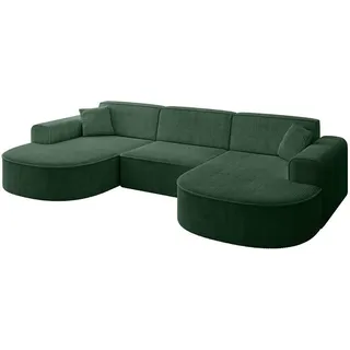 altdecor Eckcouch Cord 4-Sitzer Grün
