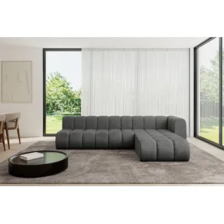 altdecor Eckcouch Samt 2-Sitzer Dunkelgrau