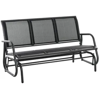 Outsunny Schaukelstuhl 3-Sitzer 147 x 75 x 85 cm schwarz