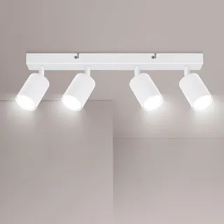 Ketom Deckenstrahler 4 Flammig - GU10 Deckenstrahler LED Weiß - Modern Deckenlampe Strahler - 43cm/17inch, Ohne Leuchtmittel
