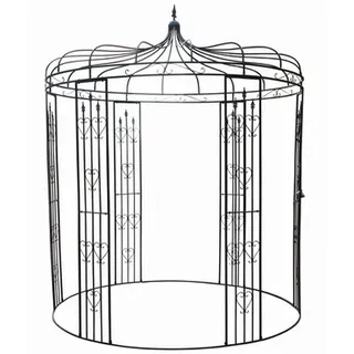 Dehner Rosenbogen Pavillon Heart, ca. 271 x 232 x 232 cm, Metall, schwarz