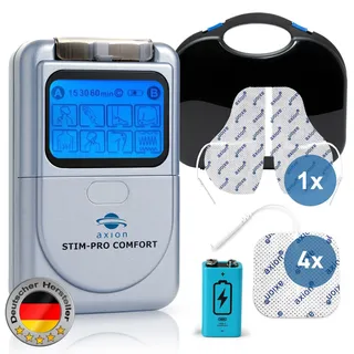 axion® 2 Kanal Tens Gerät Stim-Pro Comfort zur Schmerzlinderung, mit 9V Li-Ion Akku 1 St