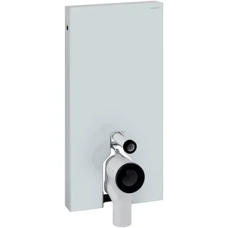 Geberit Monolith Sanitärmodul für Stand-WC, 101cm, Wasseranschluss seitlich, mit P-Anschlussstutzen, 131.003.SI.5, Farbe: Glas weiß / Aluminium