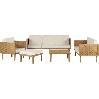 Beliani Lounge Set 6-tlg. Hellbraun