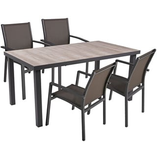 Garden Pleasure Garten-Essgruppe RANA Set Garten Sitzgruppe Outdoor grau