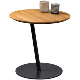 Xora Beistelltisch , Anthrazit, Wildeiche , Holz, Metall , Wildeiche , massiv , rund , 50x49x50 cm , einfacher Aufbau , Wohnzimmer, Wohnzimmertische, Beistelltische, Beistelltische Metall