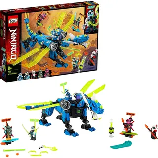 LEGO 71711 NINJAGO Jays Cyber-Drache Mech, Bauset mit den Minifiguren Jay, Nya und Unagami - Beige