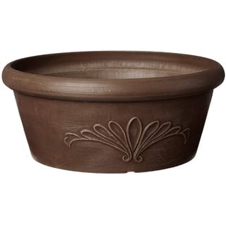 Arcadia Garden Products PSW Pot TA25C Collection Flache Blumenzwiebel-Pfanne, niedrige Schale für Sukkulenten, Bonsai, Feengärten, Kräuter, 25,4 cm, Schokolade